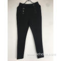 Women's knit ponte button trousers